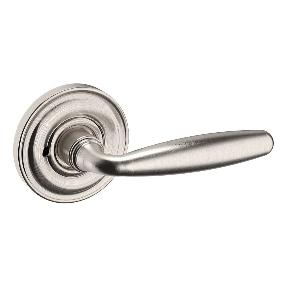 Baldwin Privacy 5106 Estate Lever with 5048 Rose in Lifetime Pvd Satin Nickel