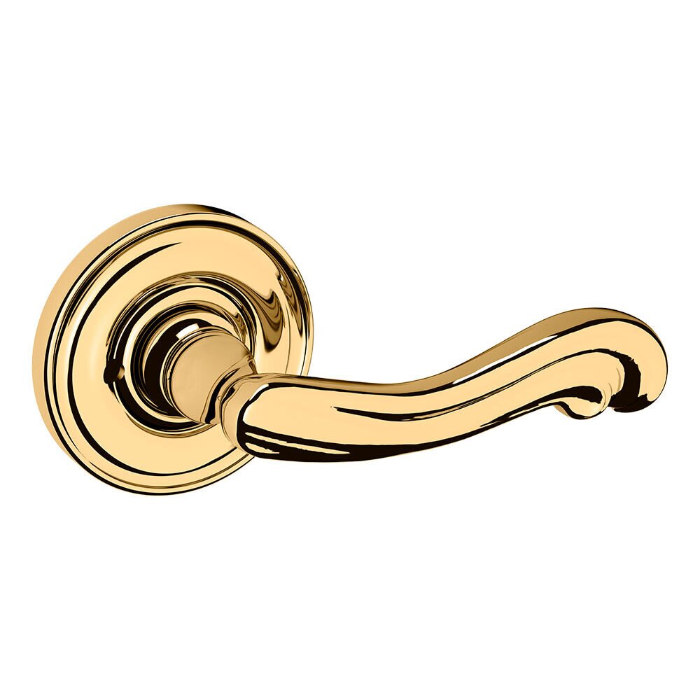 Baldwin Privacy 5108 Estate Lever with 5048 Rose in Lifetime Pvd Polished Brass