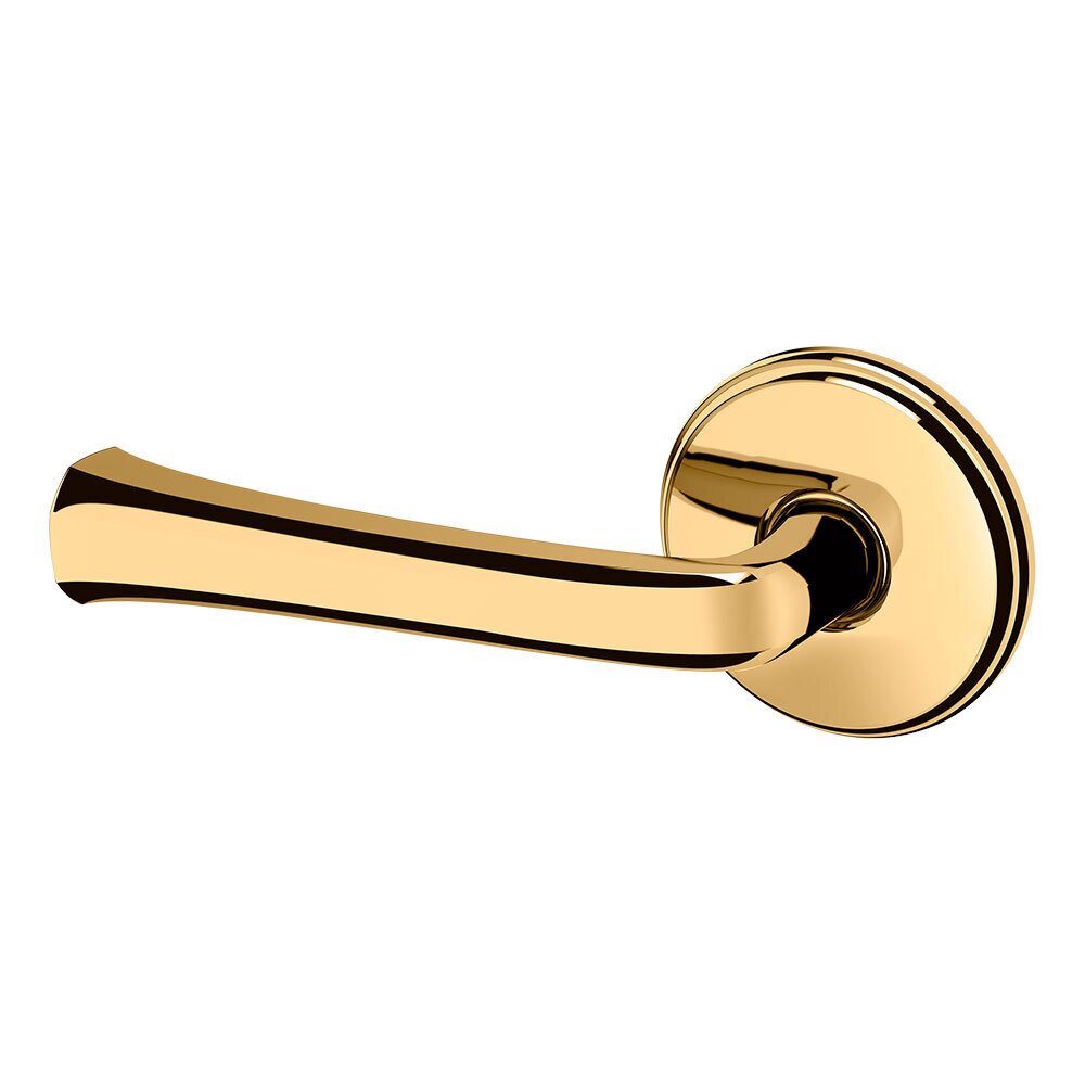 Baldwin Single Dummy Left Handed 5112 Estate Lever with 5075 Rose in Lifetime Pvd Polished Brass