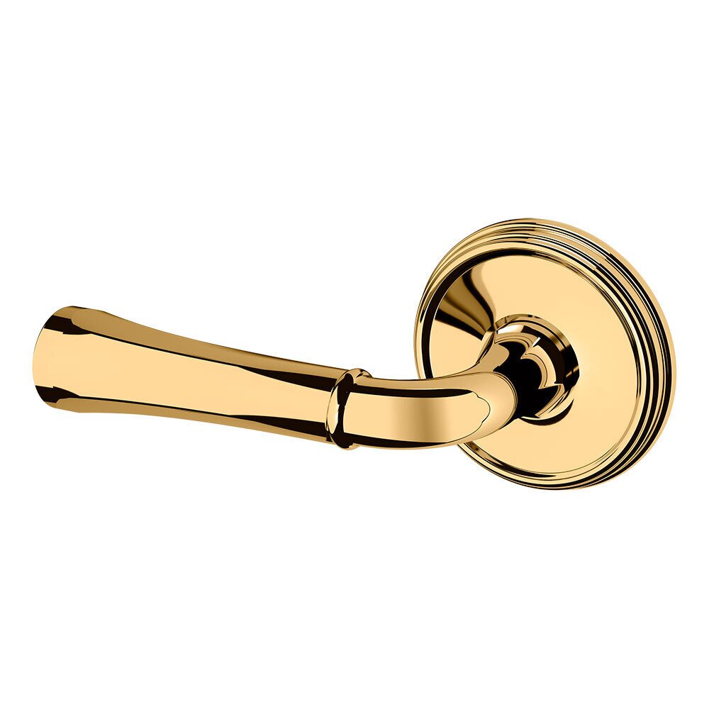Baldwin Single Dummy Left Handed 5113 Estate Lever with 5078 Rose in Lifetime Pvd Polished Brass