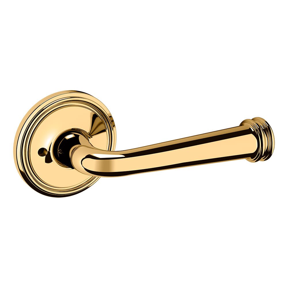 Baldwin Privacy 5116 Estate Lever with 5070 Rose in Lifetime Pvd Polished Brass