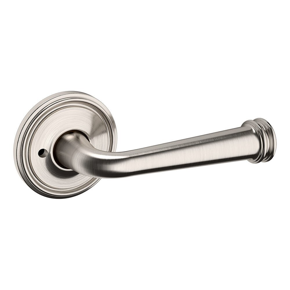 Baldwin Privacy 5116 Estate Lever with 5070 Rose in Lifetime Pvd Satin Nickel