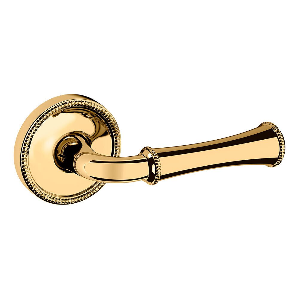Baldwin Passage 5118 Estate Lever with 5076 Rose in Lifetime Pvd Polished Brass