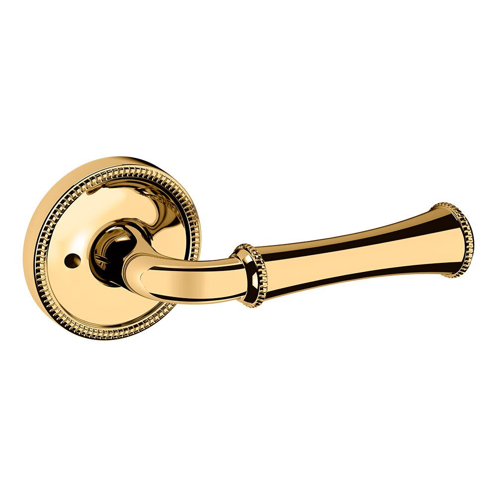 Baldwin Privacy 5118 Estate Lever with 5076 Rose in Lifetime Pvd Polished Brass