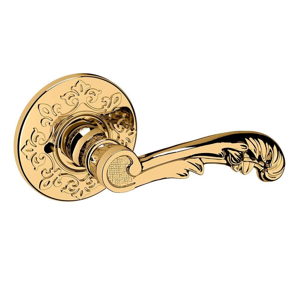 Baldwin Privacy 5121 Estate Lever with R012 Rose in Unlacquered Brass