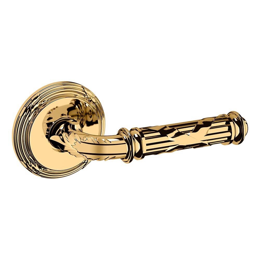 Baldwin Single Dummy Right Handed 5122 Estate Lever with 5021 Rose in Lifetime Pvd Polished Brass