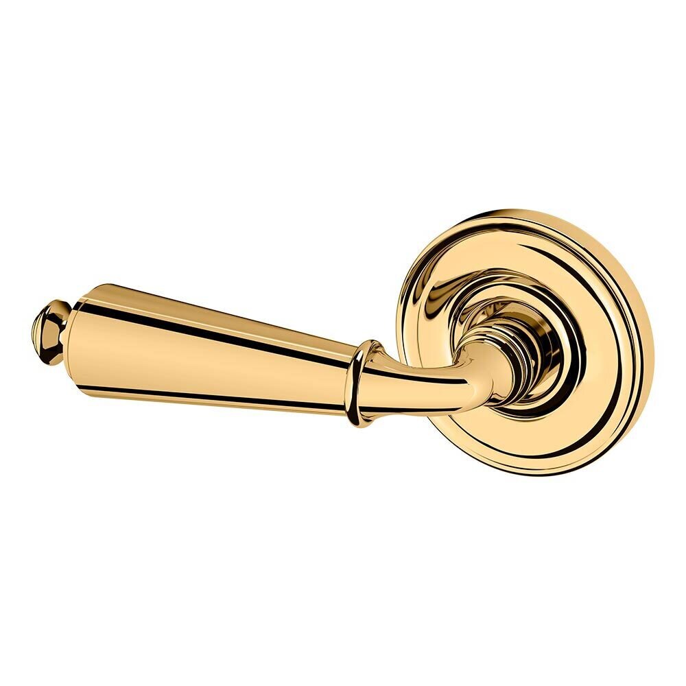 Baldwin Single Dummy Left Handed 5125 Estate Lever with 5048 Rose in Lifetime Pvd Polished Brass