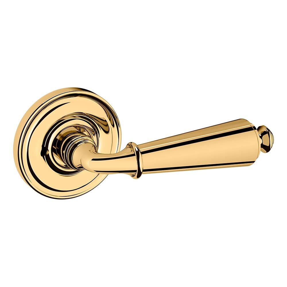 Baldwin Privacy 5125 Estate Lever with 5048 Rose in Lifetime Pvd Polished Brass