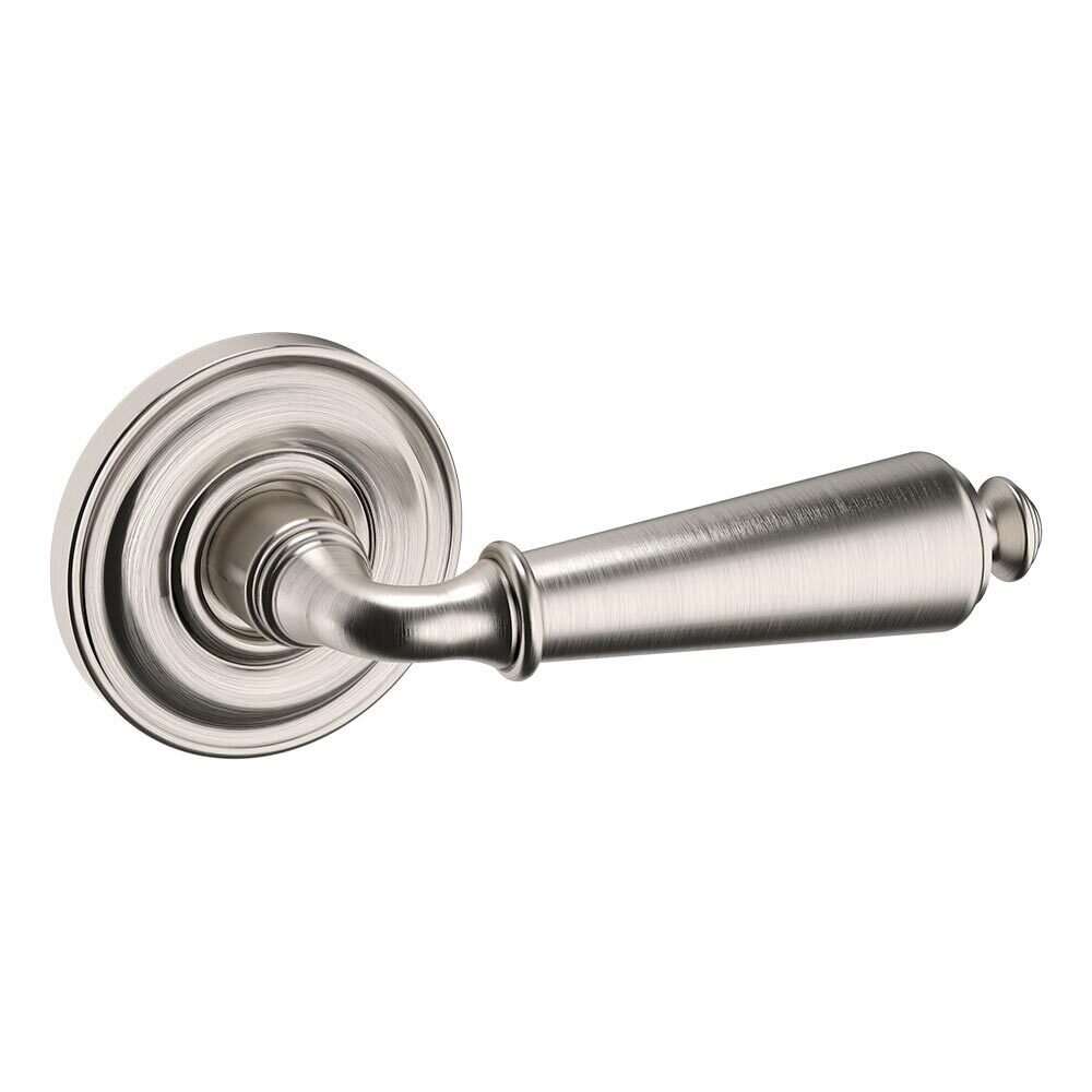 Baldwin Single Dummy Right Handed 5125 Estate Lever with 5048 Rose in Lifetime Pvd Satin Nickel