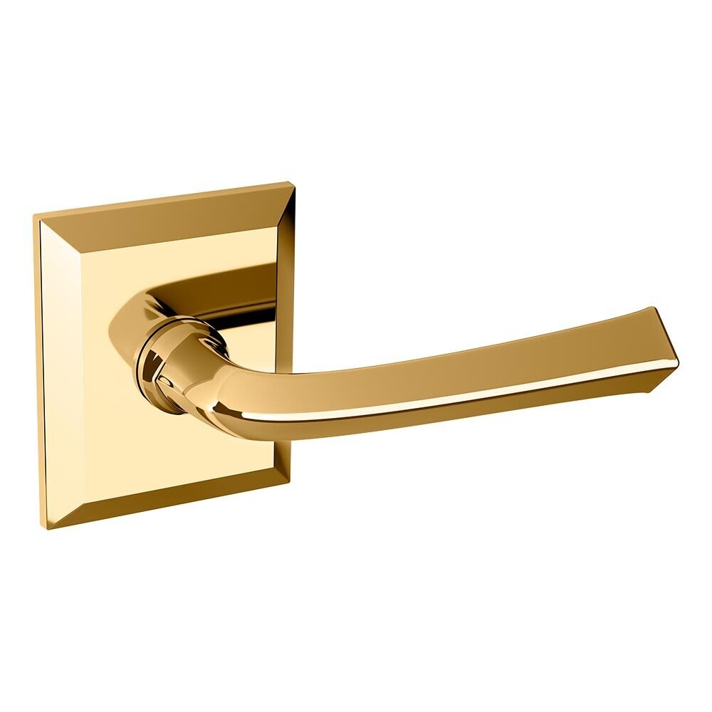 Baldwin Dummy Set 5141 Estate Lever with R033 Rose in Lifetime Pvd Polished Brass