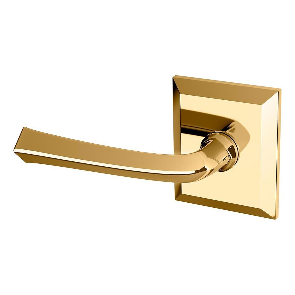 Baldwin Single Dummy Left Handed 5141 Estate Lever with R033 Rose in Lifetime Pvd Polished Brass