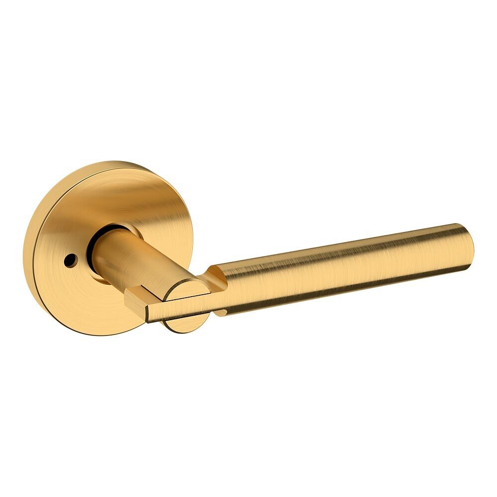 Baldwin Privacy 5161 Estate Lever with 5046 Rose in PVD Lifetime Satin Brass