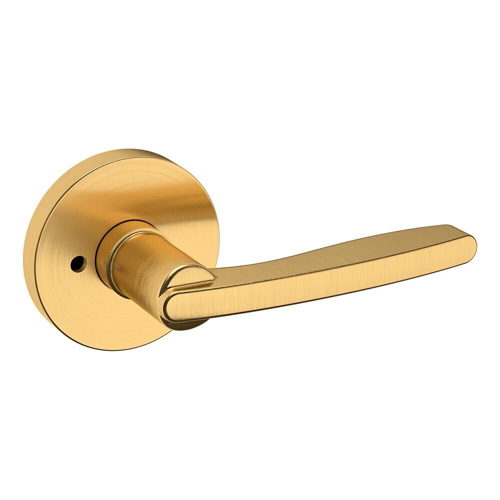 Baldwin Privacy 5164 Estate Lever with R017 Rose in PVD Lifetime Satin Brass