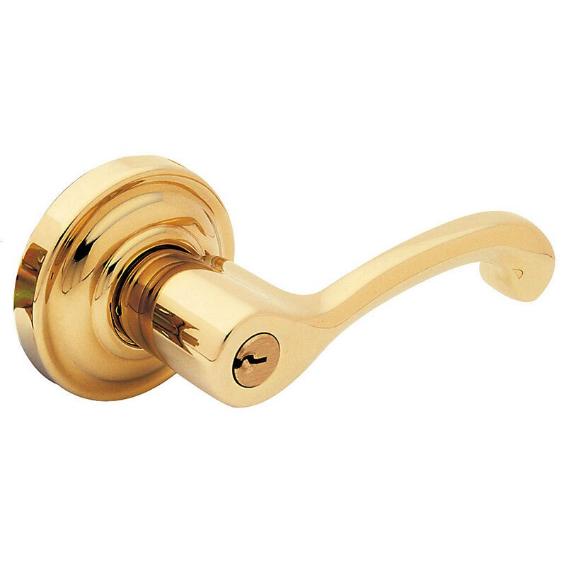 Baldwin Keyed Classic Lever in Lifetime Pvd Polished Brass