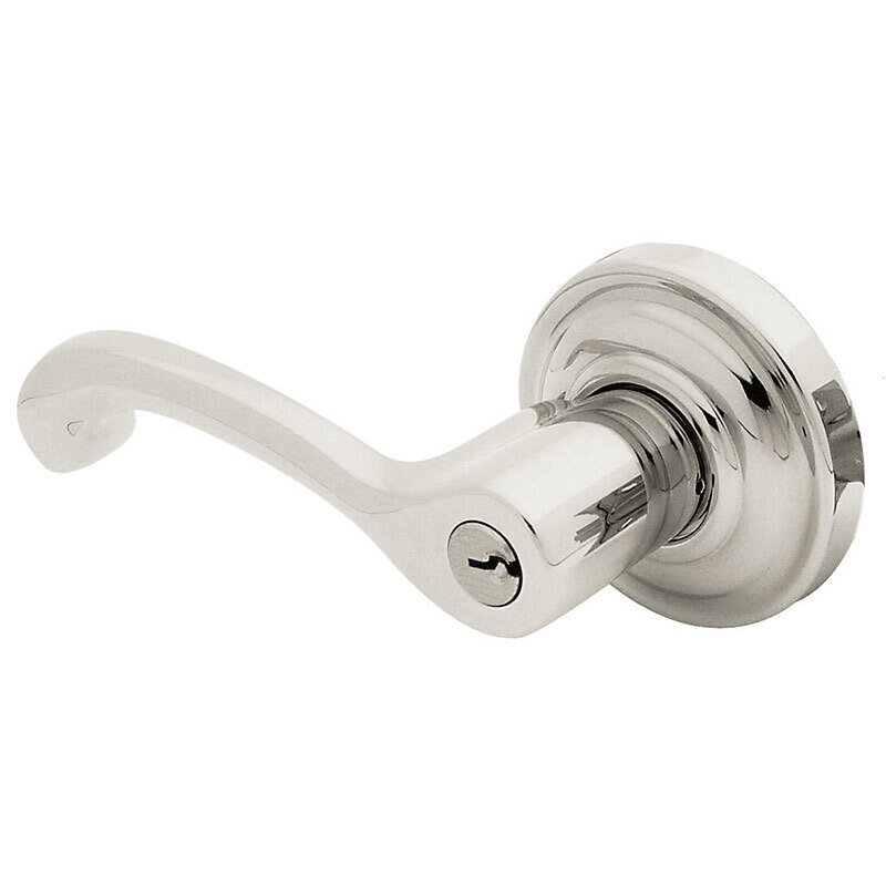 Baldwin Keyed Classic Lever in Lifetime Pvd Polished Nickel