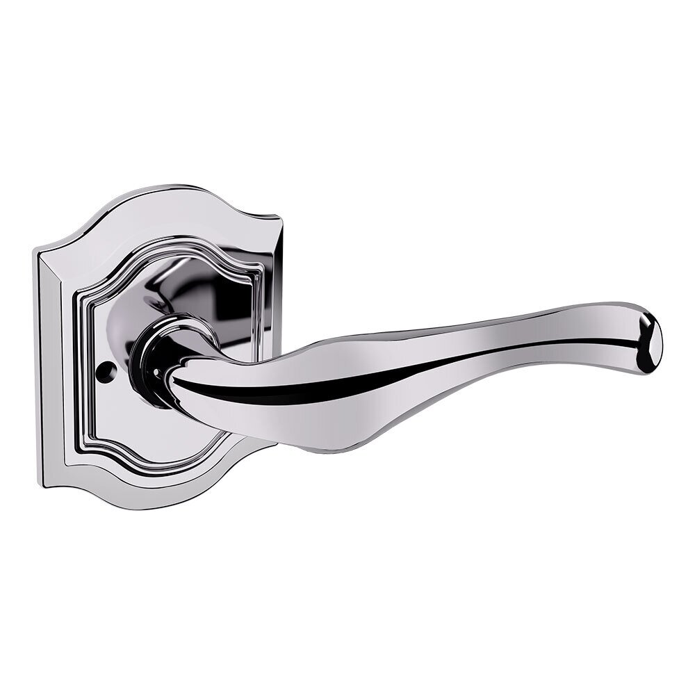 Baldwin Privacy Bethpage Door Lever with Bethpage Rose in Polished Chrome