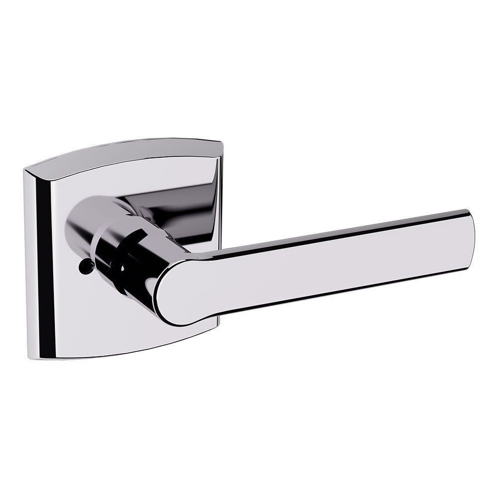 Baldwin Privacy Soho Door Lever with Soho Rose in Polished Chrome
