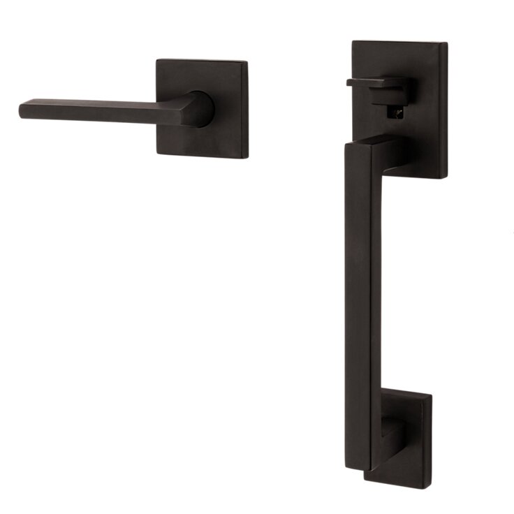 Baldwin Sectional Full Dummy Handleset With Left Handed Interior Lever in Oil Rubbed Bronze