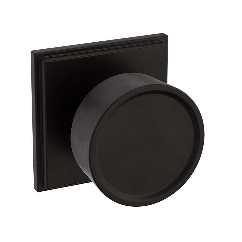 Baldwin Passage 2 1/4" Round Hollywood Hills Knob with R050 Square Rose in Oil Rubbed Bronze