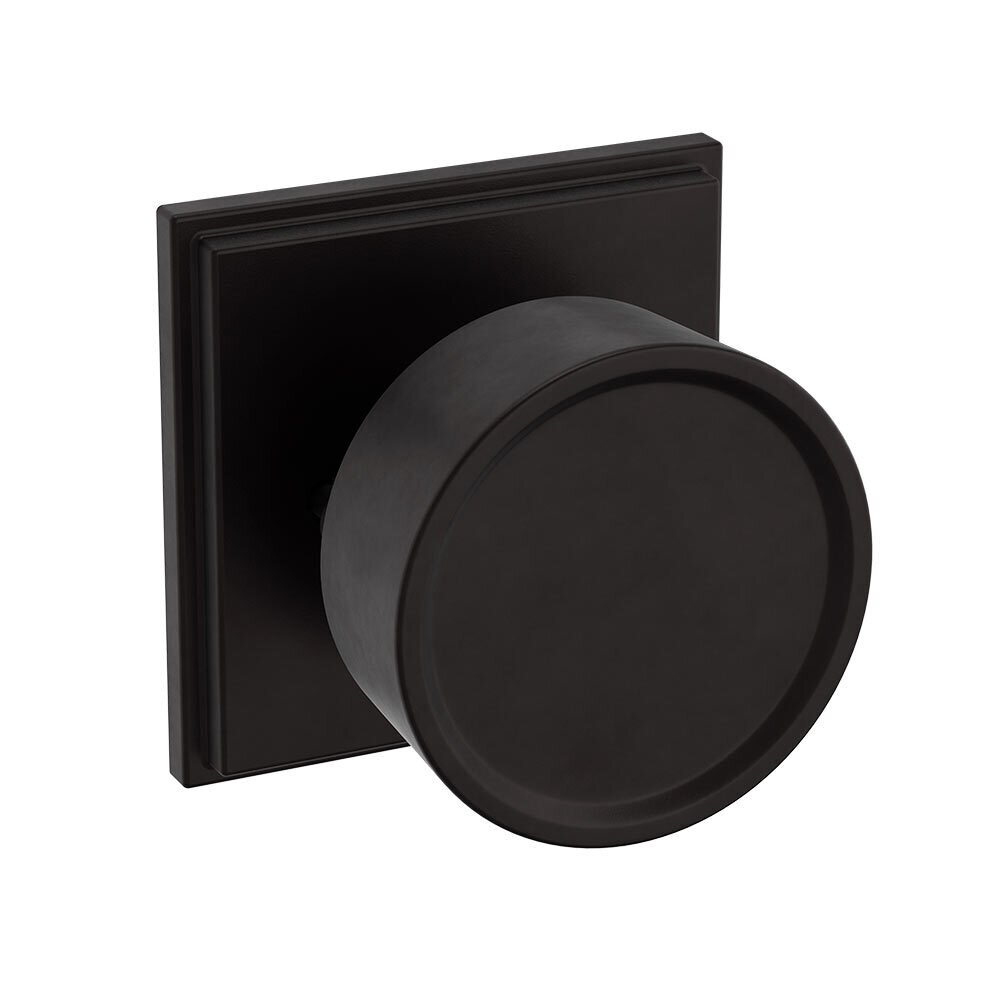 Baldwin Privacy 2 1/4" Round Hollywood Hills Knob with R050 Square Rose in Oil Rubbed Bronze