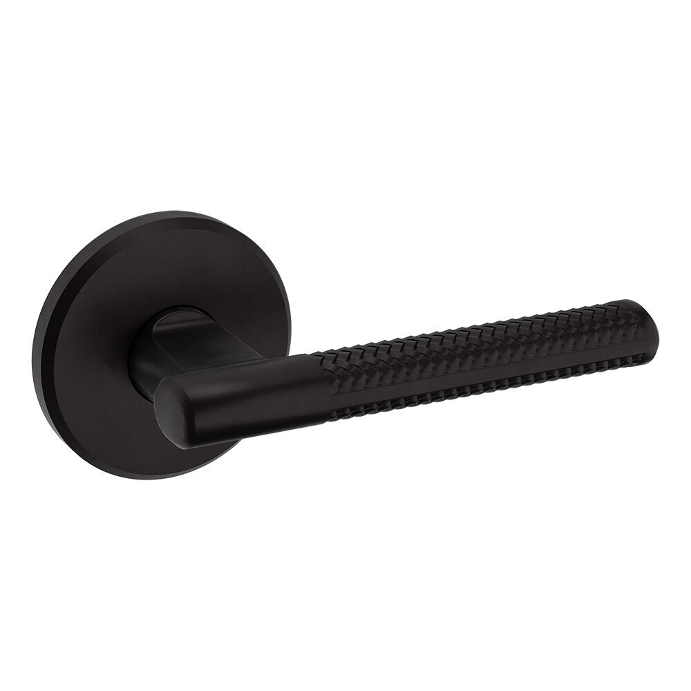 Baldwin Dummy Set L015 Knurled Estate Lever with R016 Rose in Oil Rubbed Bronze