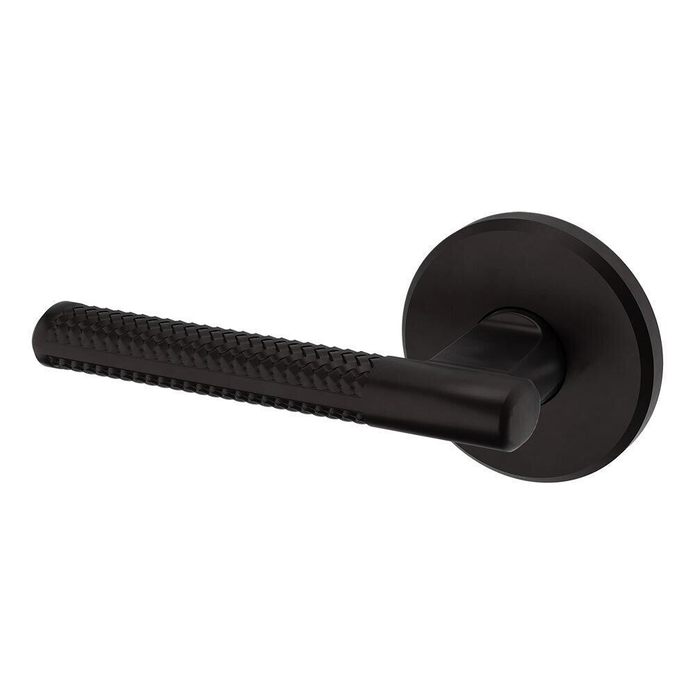 Baldwin Single Dummy Left Handed L015 Knurled Estate Lever with R016 Rose in Oil Rubbed Bronze
