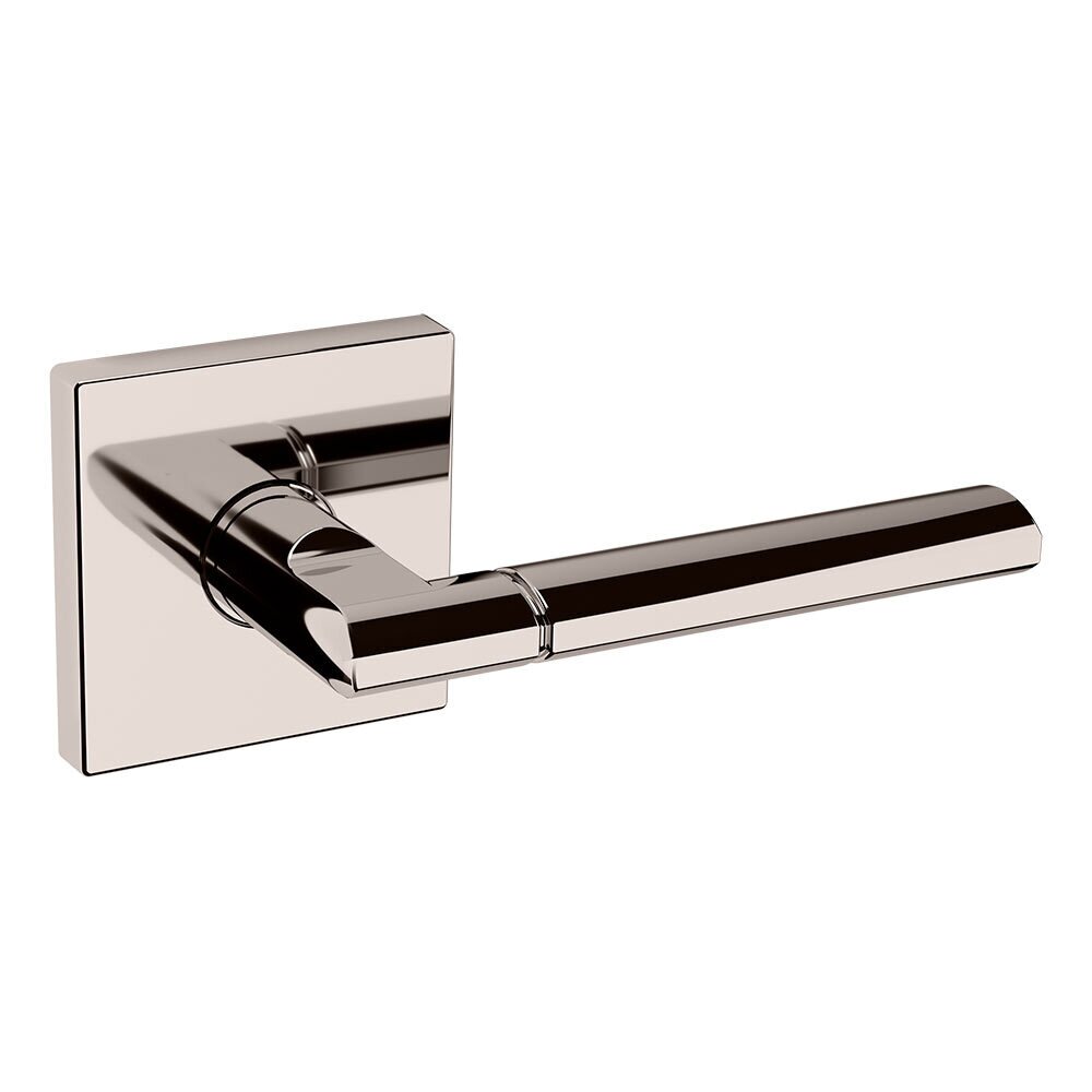 Baldwin Dummy Set L021 Estate Lever with R017 Square Rose in Lifetime Pvd Polished Nickel