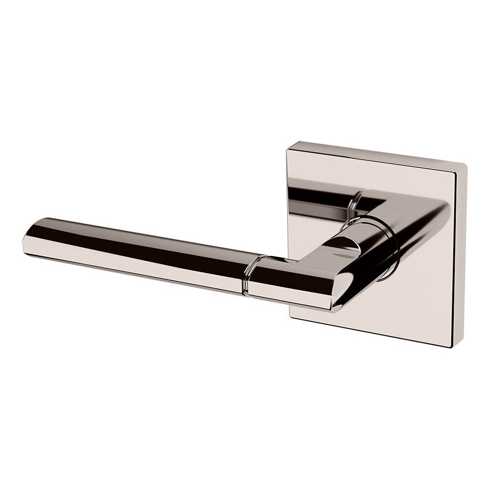 Baldwin Single Dummy Left Handed L021 Estate Lever with R017 Square Rose in Lifetime Pvd Polished Nickel
