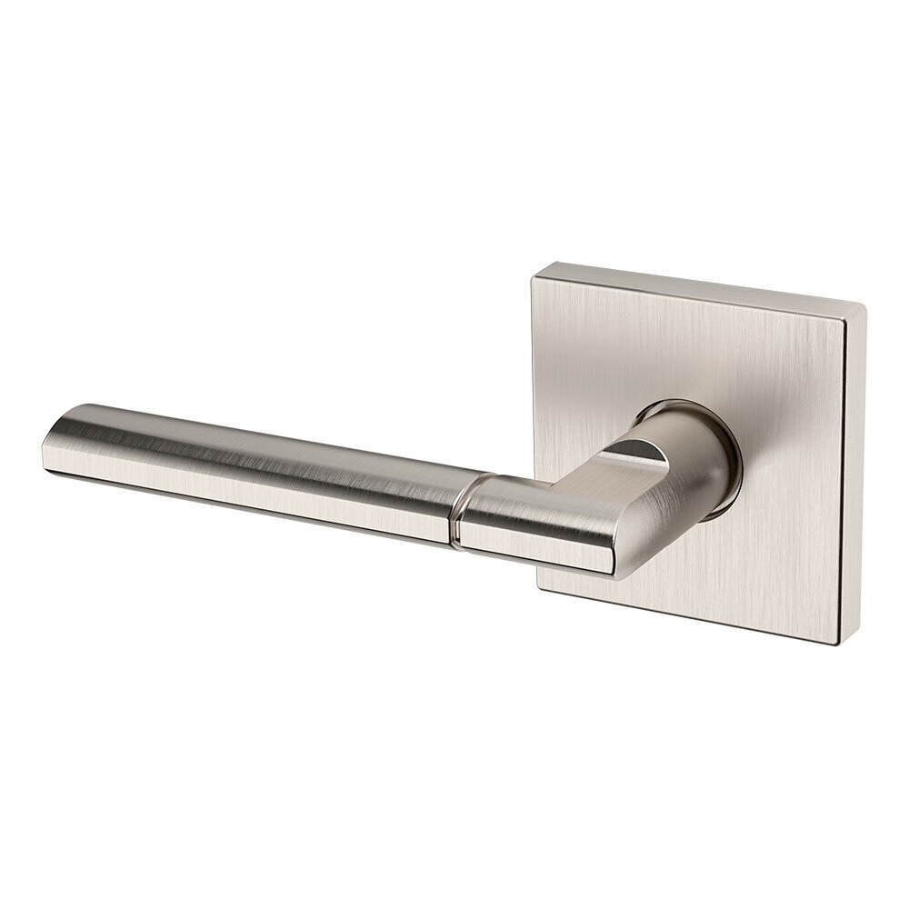 Baldwin Single Dummy Left Handed L021 Estate Lever with R017 Square Rose in Lifetime Pvd Satin Nickel