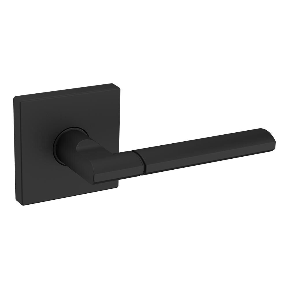 Baldwin Single Dummy Right Handed L021 Estate Lever with R017 Square Rose in Satin Black