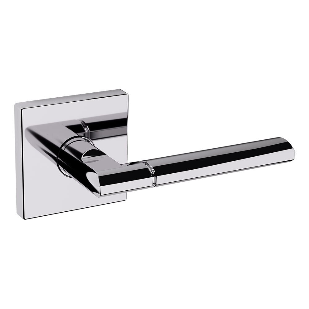 Baldwin Dummy Set L021 Estate Lever with R017 Square Rose in Polished Chrome