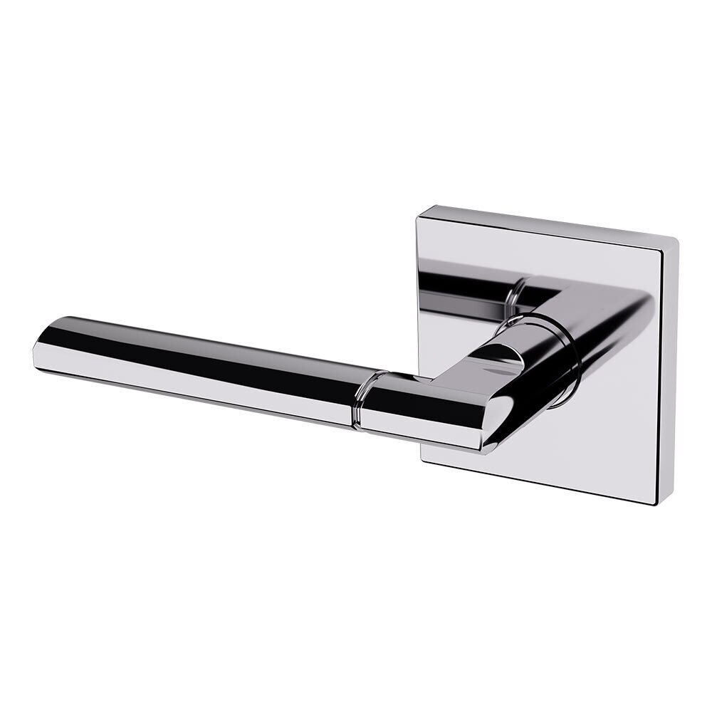 Baldwin Single Dummy Left Handed L021 Estate Lever with R017 Square Rose in Polished Chrome
