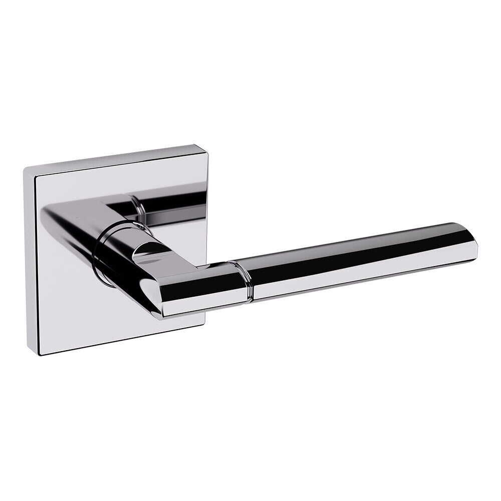 Baldwin Passage L021 Estate Lever with R017 Square Rose in Polished Chrome