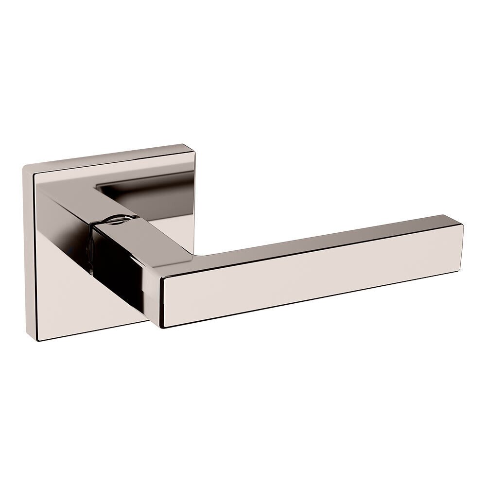 Baldwin Single Dummy Right Handed L023 Estate Lever with R017 Square Rose in Lifetime Pvd Polished Nickel