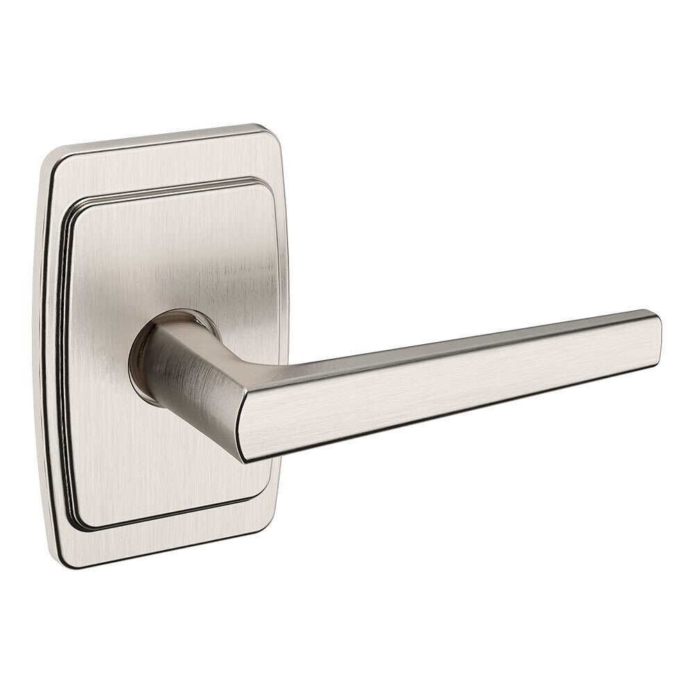 Baldwin Single Dummy Right Handed L024 Estate Lever with R046 Rose in Lifetime Pvd Satin Nickel