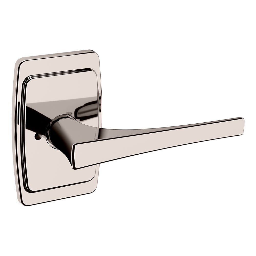 Baldwin Privacy L025 Estate Lever with R046 Rose in Lifetime Pvd Polished Nickel