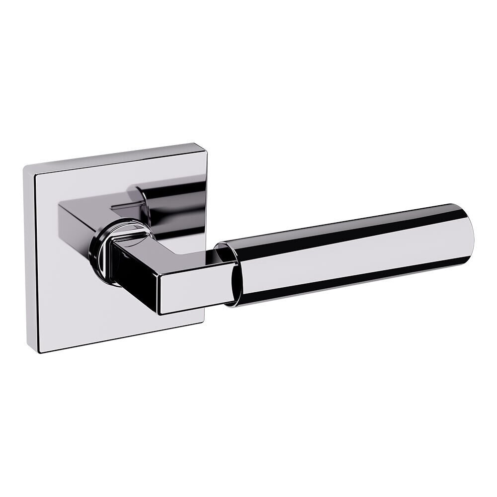Baldwin Passage L029 Estate Lever with R017 Square Rose in Polished Chrome