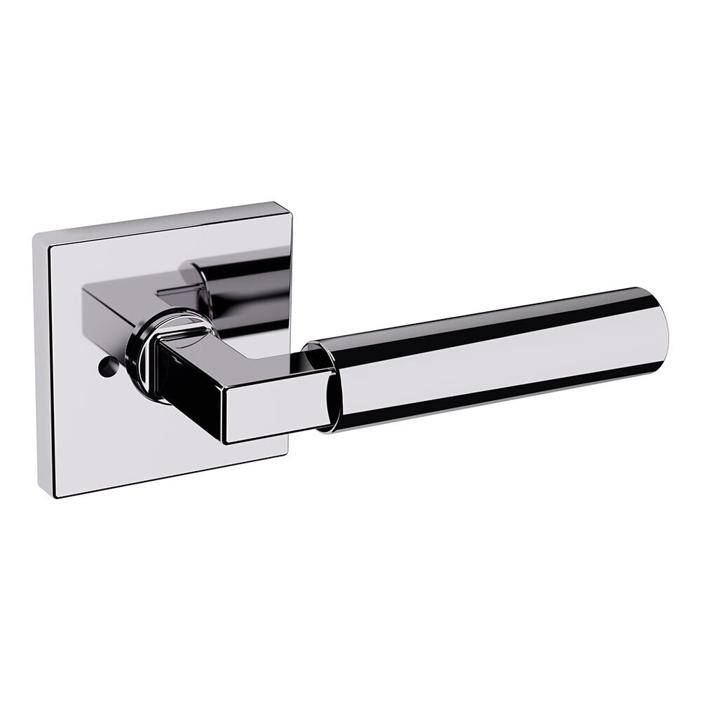 Baldwin Privacy L029 Estate Lever with R017 Square Rose in Polished Chrome