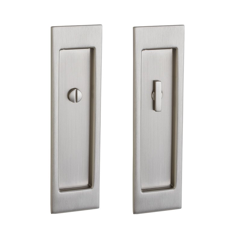 Baldwin Large Santa Monica Privacy Mortise Pocket Door Set in Satin Nickel