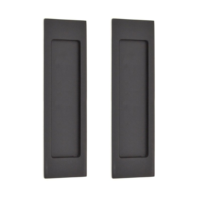 Baldwin Large Santa Monica Passage Mortise Pocket Door Set in Satin Black