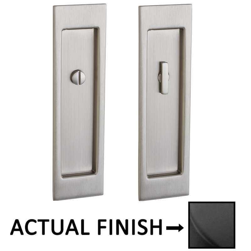 Baldwin Large Santa Monica Privacy Mortise Pocket Door Set in Satin Black