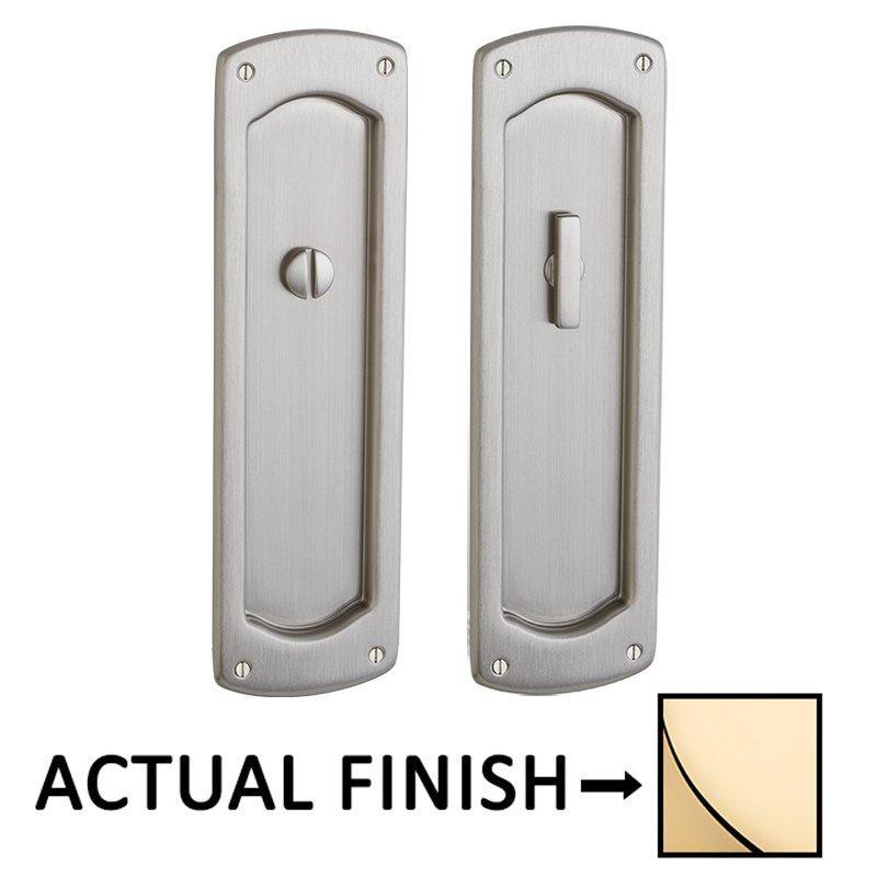 Baldwin Palo Alto Privacy Mortise Pocket Door Set in Unlacquered Brass
