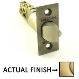 Baldwin Keyed Universal Deadlocking Latch for Keyed Entry in Satin Brass and Brown