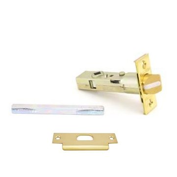 Baldwin Privacy Knob Replacement Latch with ASA Strike in Unlacquered Brass