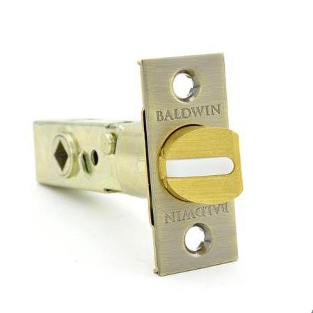 Baldwin Privacy Knob Replacement Latch in Satin Brass and Black