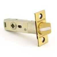 Baldwin Passage Knob Replacement Latch in Satin Brass and Brown