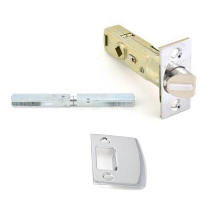 Baldwin Privacy Knob Replacement Latch with Full Lip Strike in Satin Chrome