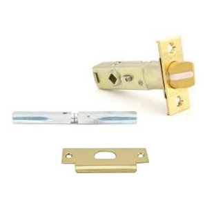 Baldwin Privacy Knob Replacement Latch with ASA Strike in Lifetime Pvd Polished Brass
