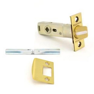 Baldwin Privacy Knob Replacement Latch with Full Lip Strike in Vintage Brass