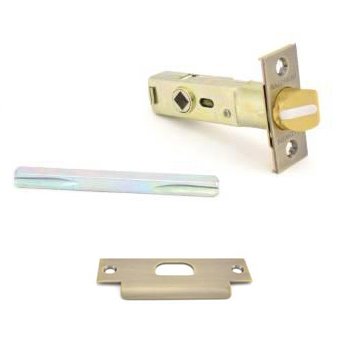 Baldwin Privacy Knob Replacement Latch with ASA Strike in Satin Brass and Black